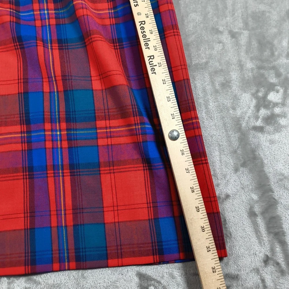 Vintage Pendleton Skirt Womens 14 Red Blue Plaid Long Maxi Tartan 70s Preppy New